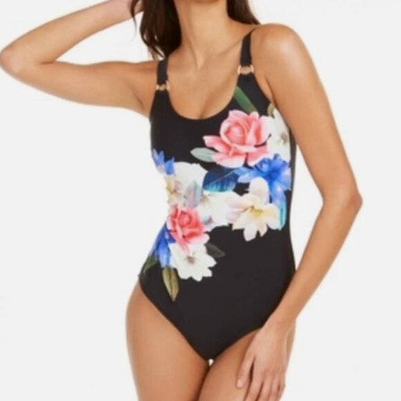NWT! Calvin Klein Multi Color Floral One Piece Swimsuit NEW! - Picture 1 of 3